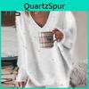Winter Women Sweater Fall Thickened Plush Long Sleeve Bead Decor Loose V Neck Solid Color Soft Pullover Knit Lady Sweater Top