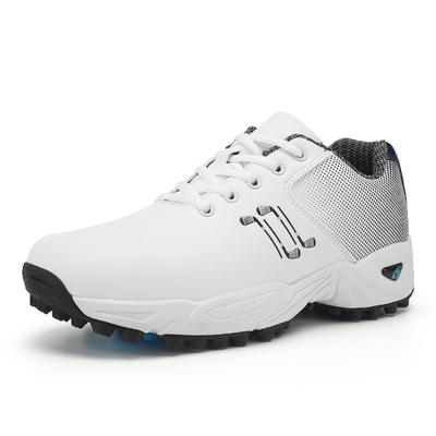 White Men's Golf Shoes Leather Waterproof Grass Training Shoes Men Outdoor Non-slip Golf Sports Shoes Platform Casual Sneakers