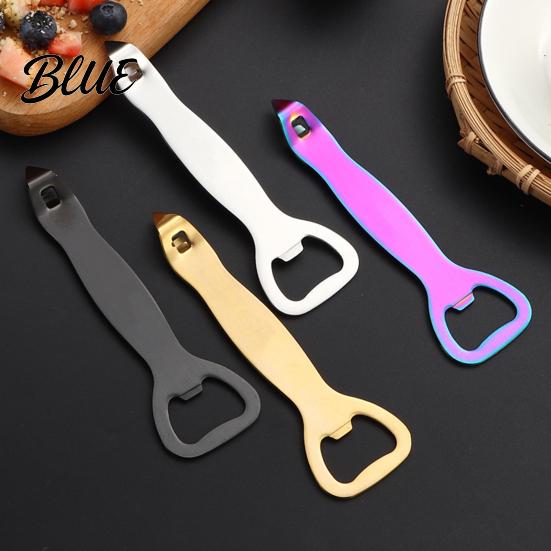 Colorful Bottle Opener And Can Opener Durable Stainless Steel Design Double-Head Pry Cap Manual Punch Multi-Functional Portable Kitchen Bar Tool
