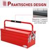 Hinged Steel Tool Chest with 5 Compartments, 56x20x41 cm, Red