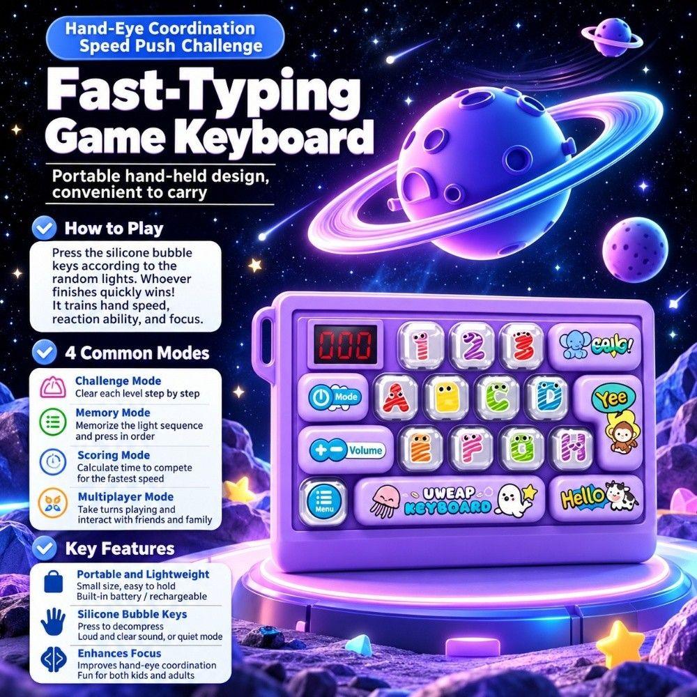 Cartoon Keys Mini Fidget Keyboard Toy Stress Relief Decompression Keyboard Educational Learning