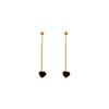 Korean Simple Long Fringed Earrings Versatile Style Earrings Chain Peach Heart Stud Earrings Niche Jewelry