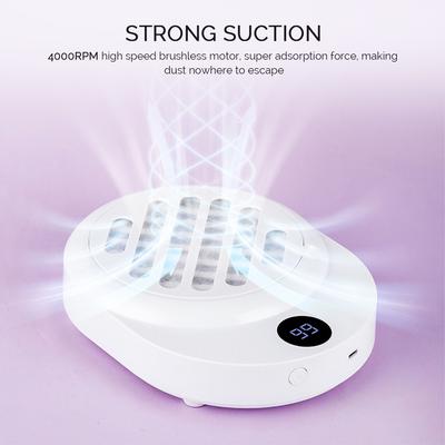 Strong Suction Nail Dust Collector Mini Brushless Nail Vacuum Cleaner Powerful Manicure Dust Extractor with Filter Cotton