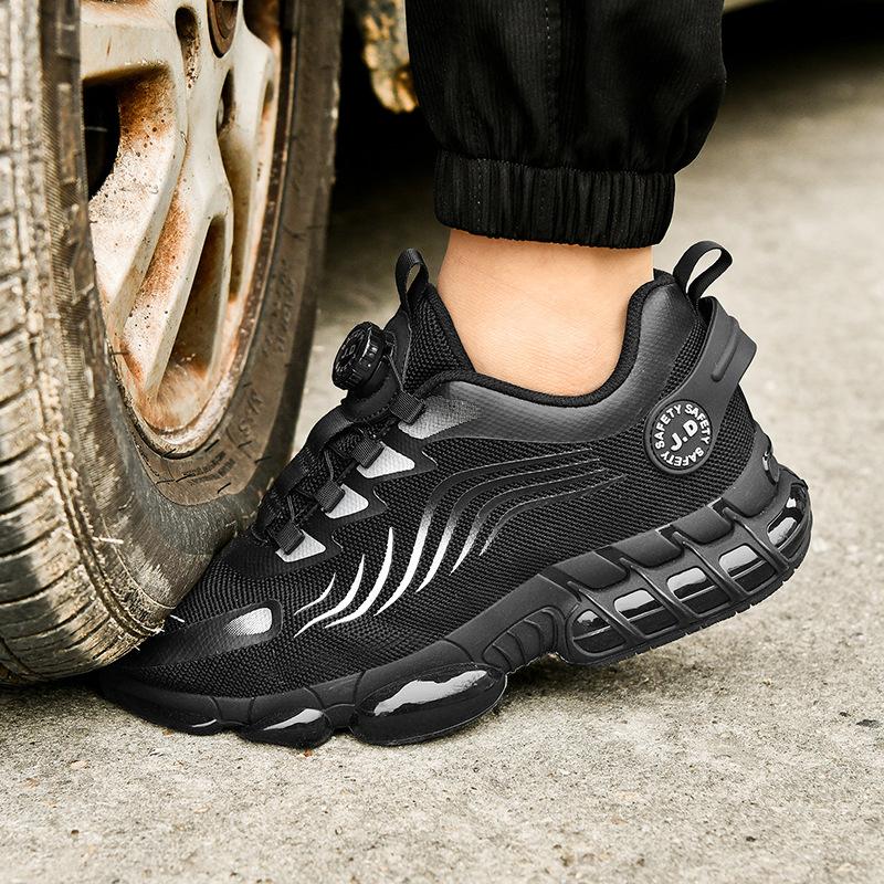 Labor Insurance Shoes Men's Summer Rotating Button Safety Shoes, Anti-smashing and Anti-piercing Construction Site Work Shoes