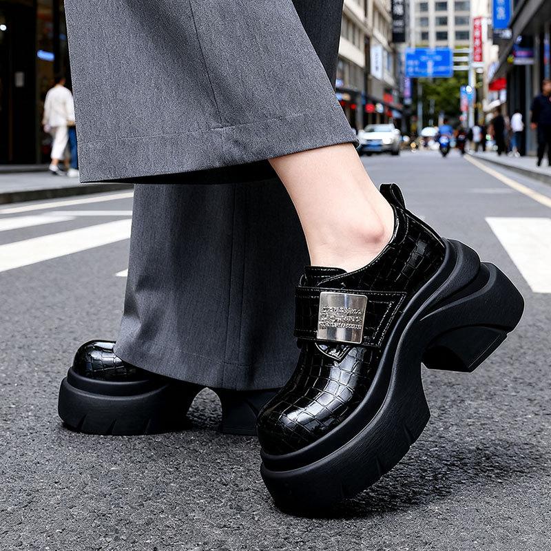 Thick-soled Muffin Women's Autumn New Small Inner Height Increase Velcro Casual Shoes