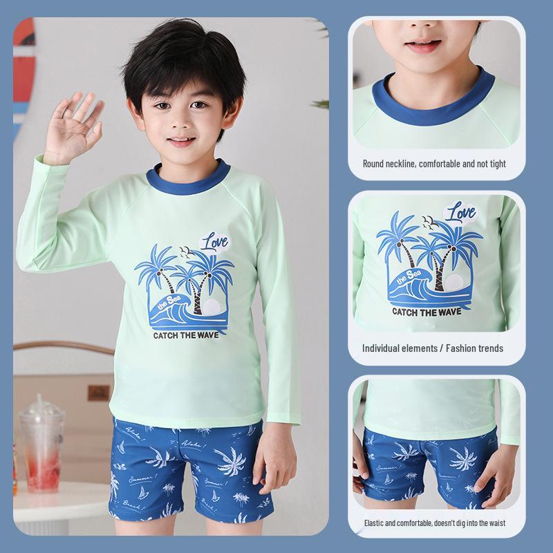 Boys' Quick-Drying Swim Trunks Set - New 2025 Style for Kids