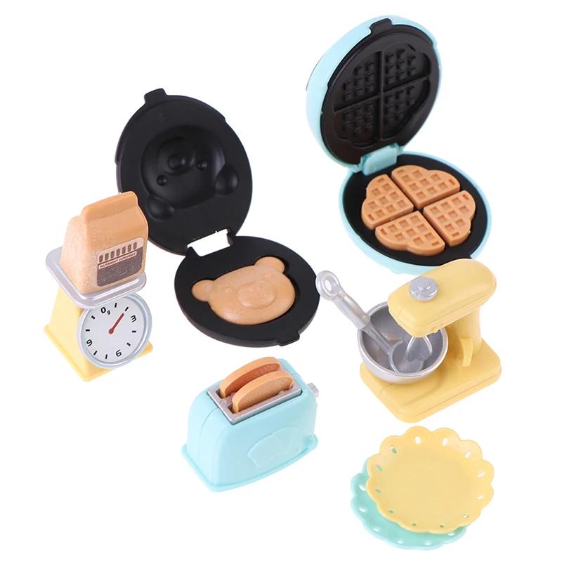 112 Dollhouse Miniature Diy Kitchen Set Bread Machine Blender Electronic Scales Model Furniture Kitchen Accessories Kids Toys