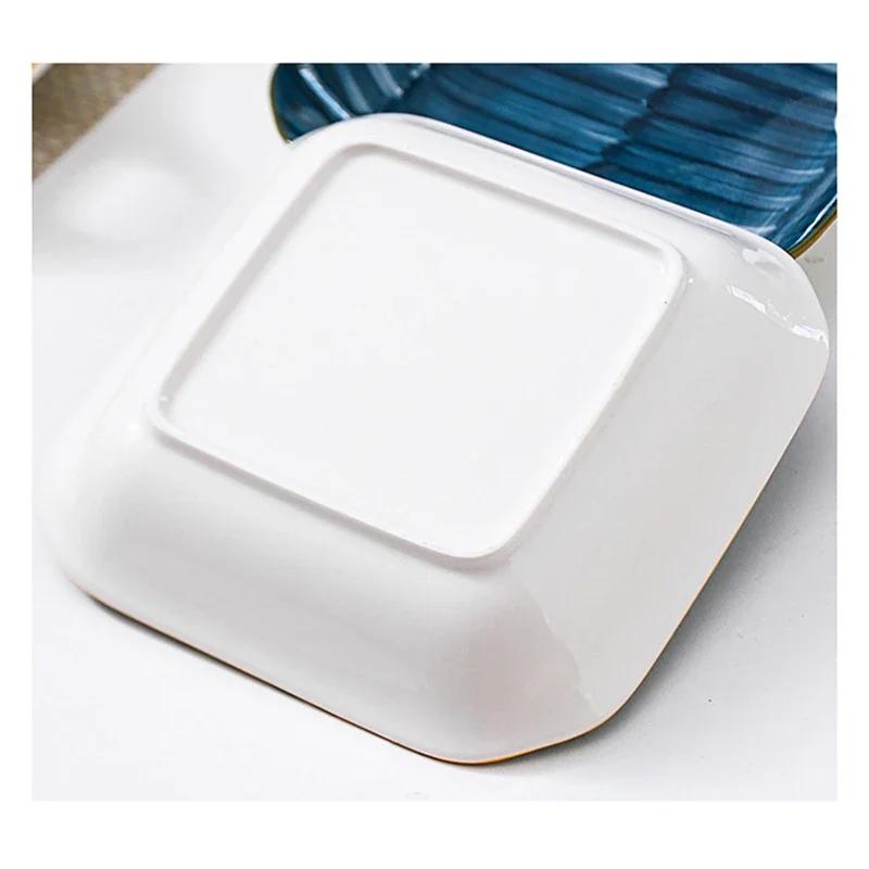 Japanese-style Square Deep Plates Ceramic Dinner Plate Creative Sushi Dishes Household Tableware Platos De Cena