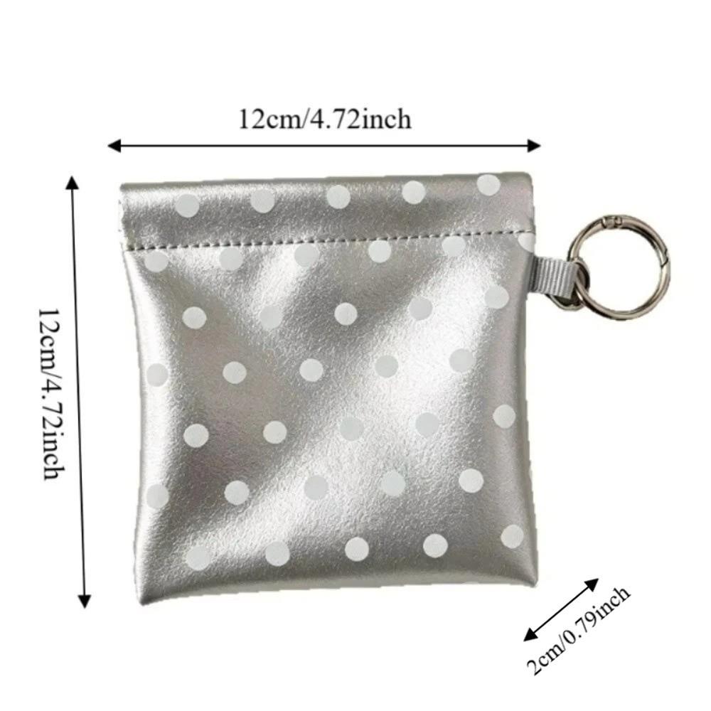 New PU Self-closing Storage Bag Automatic Closed Small Size Polka Dot Coin Purse Pendant Design Cute Card Pack Commute