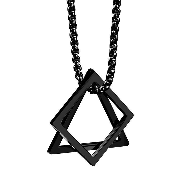 Trendy Men's and Women's Geometric Hip Hop Necklace - Non-Fading, Simple Niche Design