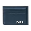 Cooper Silver Letter Logo Textured Card Slot Leather Wallet Card Holder Small Men's Black/Pearl Gray/Navy Blue Navy Blue