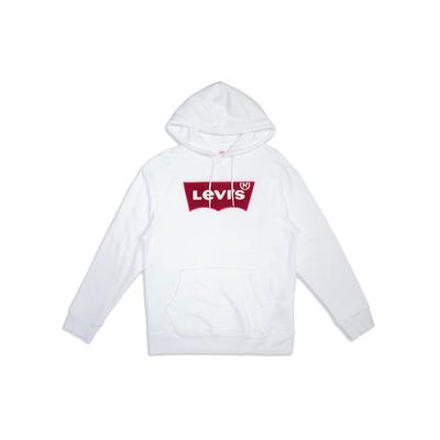Felpa con cappuccio Levis Patch Logo Lettere Uomo Felpe Bianca 56629-0001