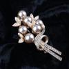 Fashion Diamond-Encrusted Flower Brooch, Simple Temperament Pearl Corsage Women'S Clothing Accessories Pin Jewelry
