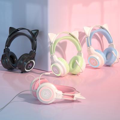 Headphones, Wired Luminous E-sports Games, Computer Headsets, Head-mounted Comfortable Earmuffs