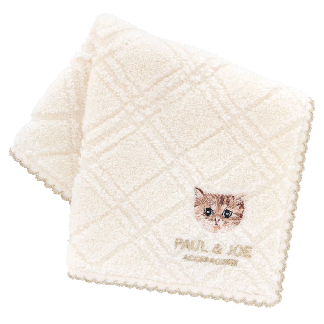 

PAUL JOE ACCESSOIRES Towel Handkerchief with Nunet Embroidery Towel Hand Towel 25cm & (Ivory) Women s Approx. 000287-0007-02