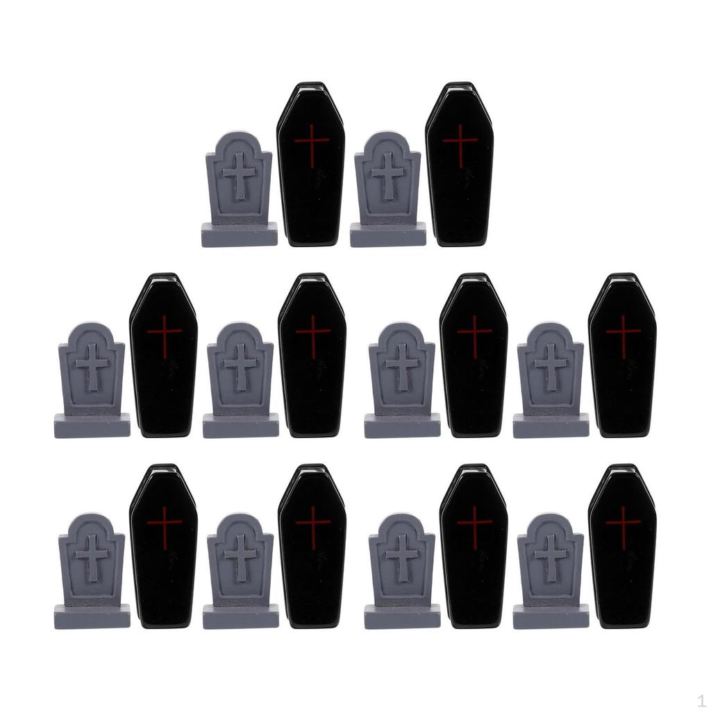 20 kusů Halloweenské dekorace Miniaturní figurky Foto Rekvizity Kutilské rakve a hrobové sochy pro