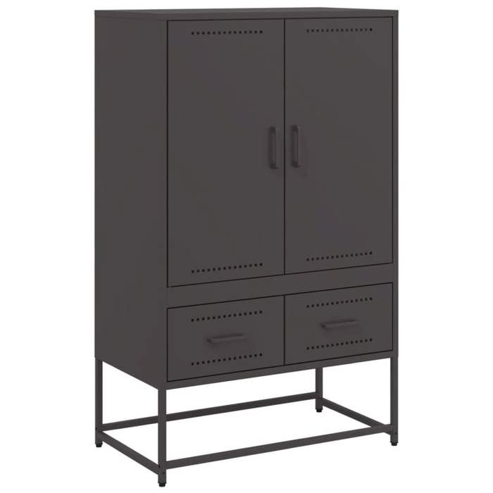 VidaXL Buffet Haut, Armoire avec Tiroirs, Placard avec Porte, Meuble de Rangement, Organisateur de Salle de Séjour, Noir 846608