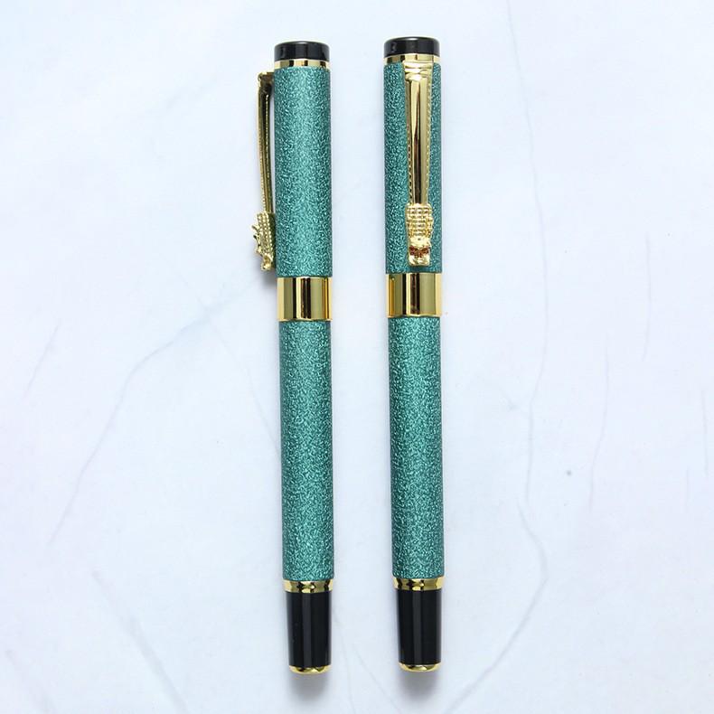 Dragon Clip Metal Pen: Ballpoint, Fountain, Rollerball - Simple & Elegant with Laser Logo.