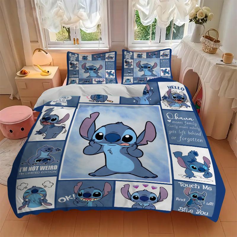 Lilo Stitch Collage Print 3Pcs Bedding Setduvet Cover With 2 Bedropillowcase Home Birthday Gift