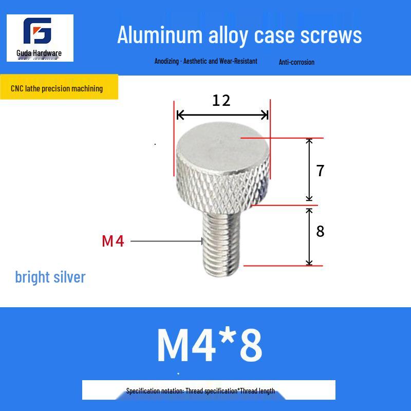 Knurled Aluminum Alloy Hand-Tightening Knob - M3M4M5M6M8 Sizes.