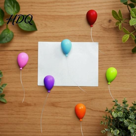 Magnetic Photo Holders 6Pcs/Set 3D Balloon Refrigerator Magnet Shape Memo Shaped Magnets Holder Decorative Magnet for Whiteboard Locker Fridge