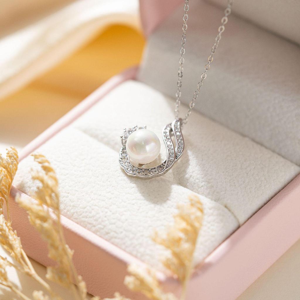 High-End Vintage Shell Pearl Pendant: Phoenix Clavicle Chain in S999 Sterling Silver - Luxurious Gift Necklace for Women