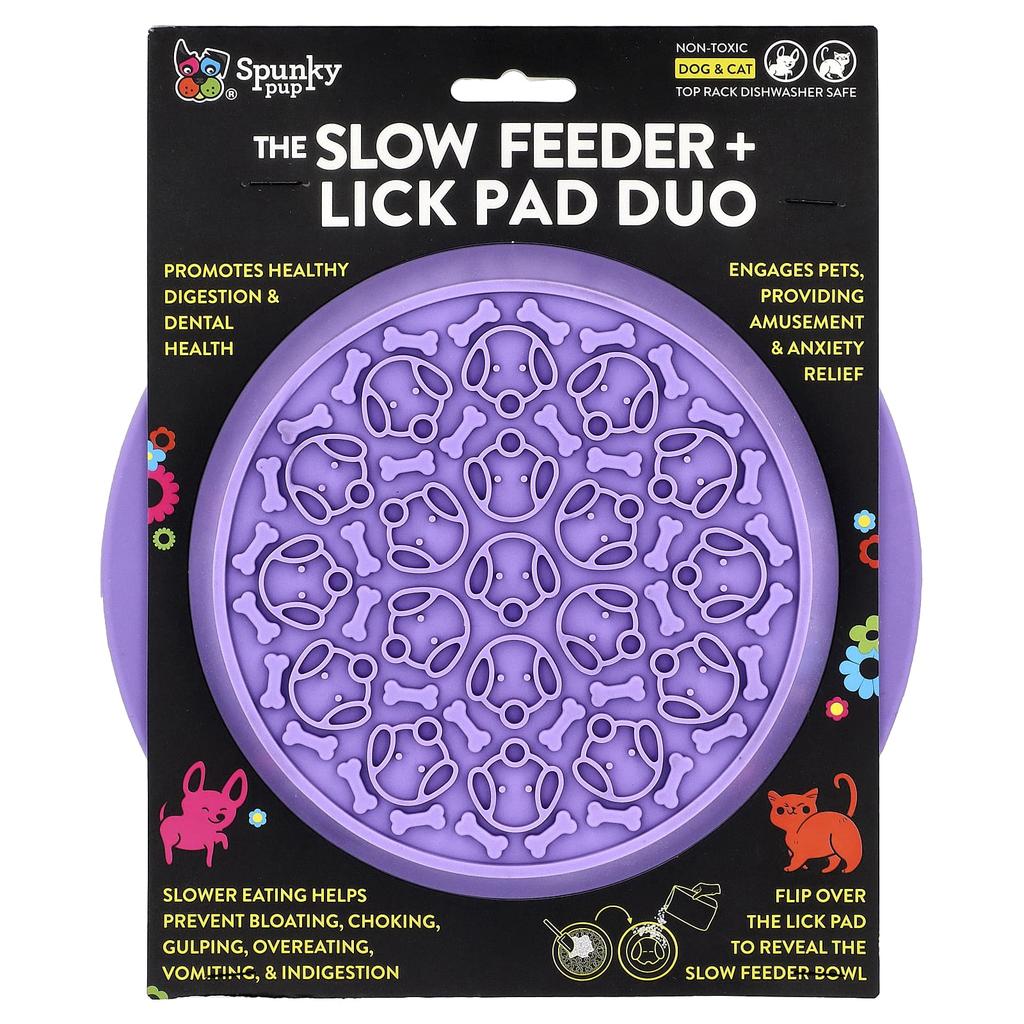 Spunky Pup Slow Feeder + Lick Pad Duo, for Dogs and Cats, 1 Pad