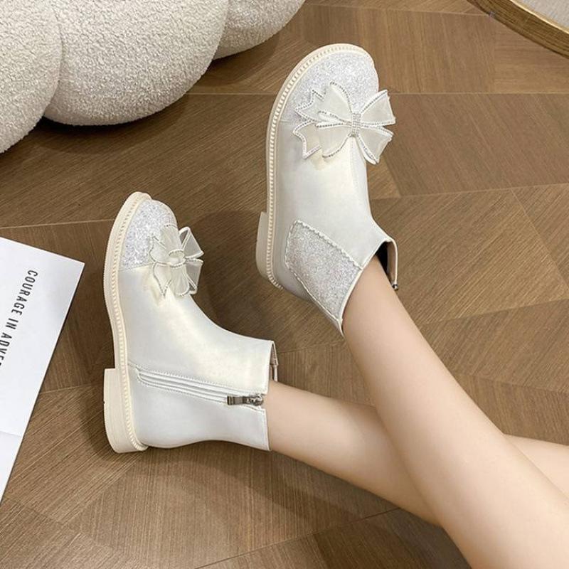 New girls' knight boots platform zipper medium and older children's boots comfortable rubber sole Korean version of princess catwalk medium boots