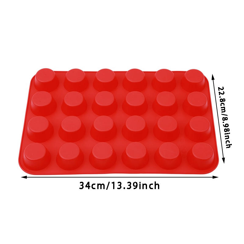 

Формы для домашней кухни, силиконовые формы для кексов, верхние части для кексов, домашние резиновые мини-кексы, 24 отверстия, силиконовая круглая форма для кексов, печенья, инструмент для выпечки One Size красный