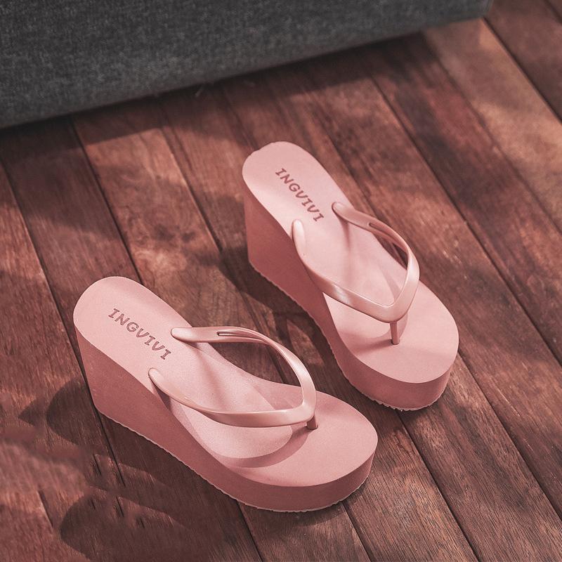 High Heels Slippers Summer Shoes For Women Comfortable Simple Solid Color Women Sandals Platform Slippers