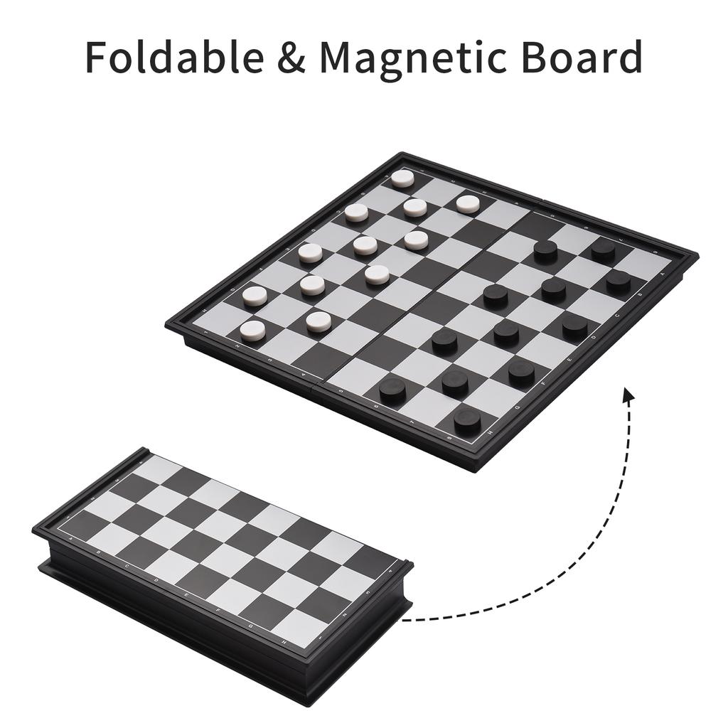 Travel Chessboard Game Portable International Chess Set Magnetic Foldable Board Entertainment Educational Gift for Children Students Adults Family Hom