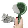 FelineBees Cat Dog Brush Gentle On Skin Pain-Free Long Hair Short Healing Slicker Comb Pet Removal Brushing Feline Beads (Moss Green)