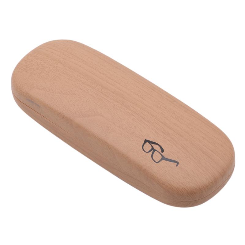 1PC High Quality Wood Grain Hard Kit Holder Metal Reading Glasses Case For Men And Women PU Leather Eyeglass Box