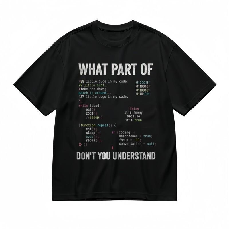 

Men s Classic T-Shirt Programming Sarcasm with Colorful Code Snippet Design Tee M