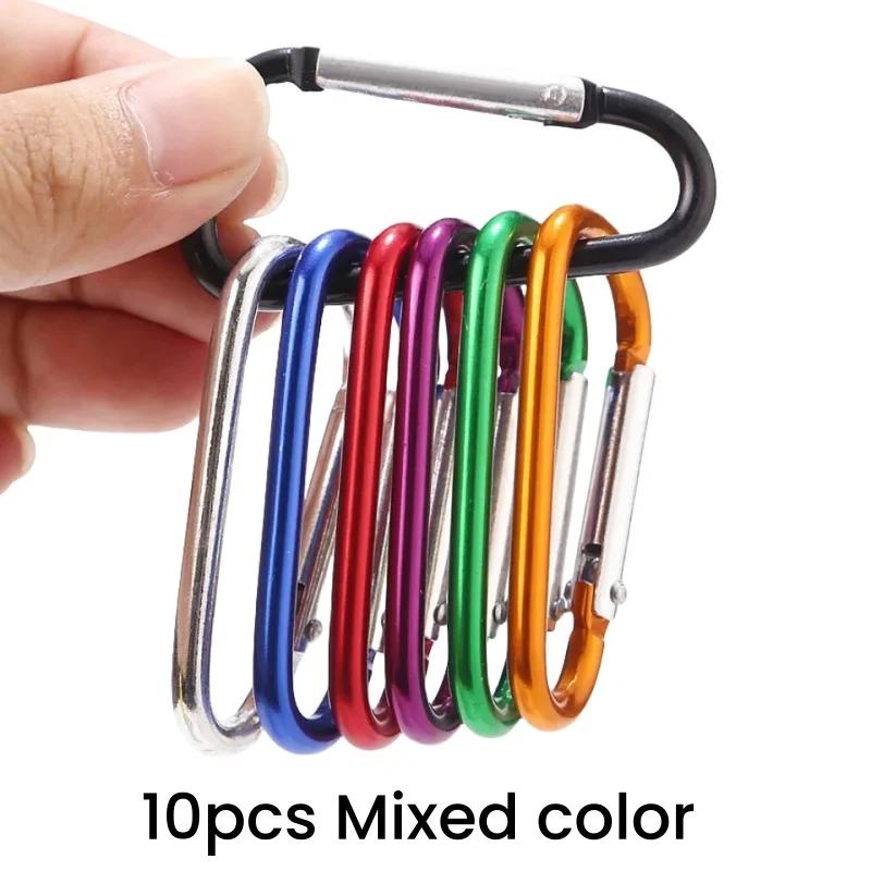 

10/20PCS 5# Aluminum D Carabiner Hook Clip Snap Hanger Keychain Sport Key Ring Camping Hiking Accessory 4*46mm Not for Climbing