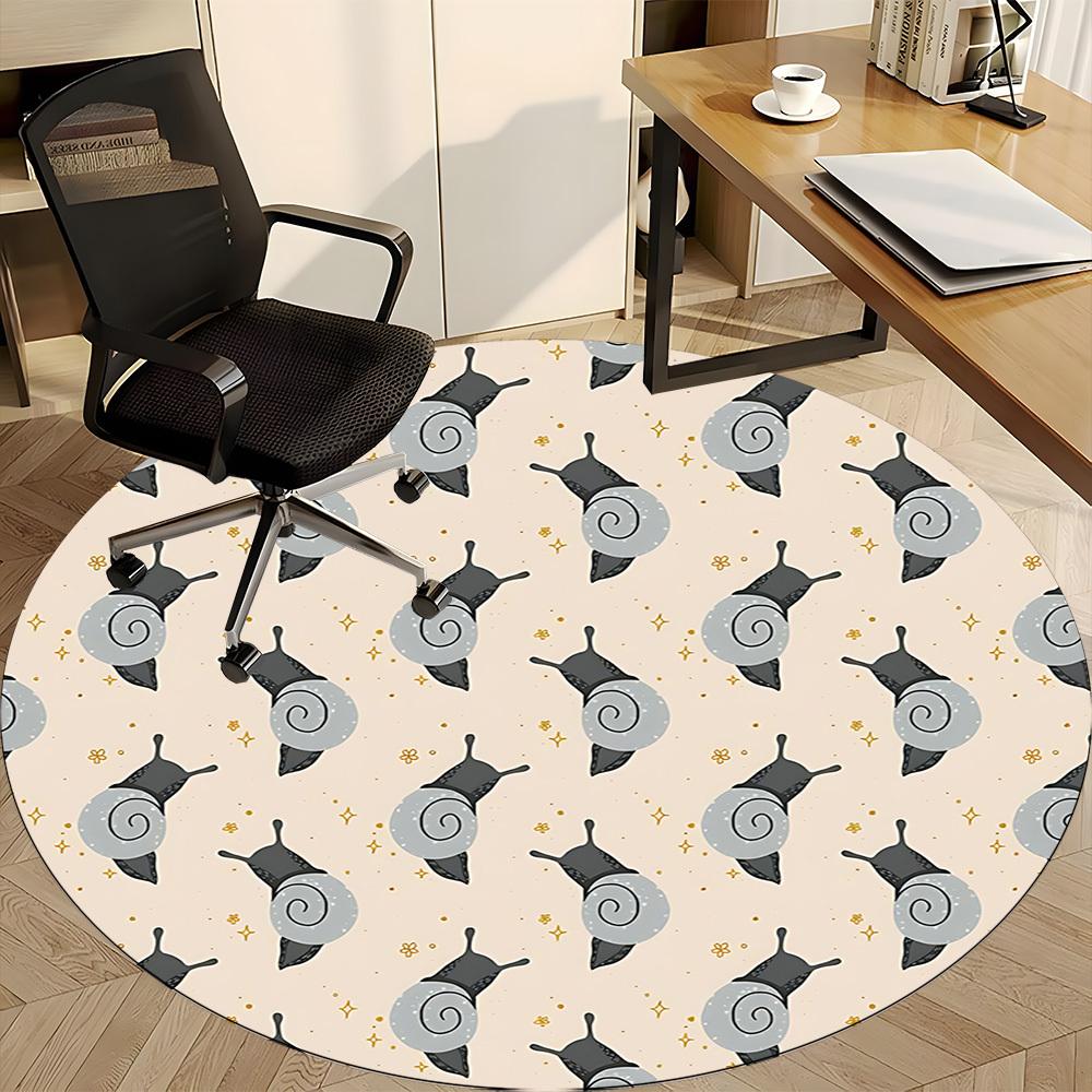 1pc Snail Shell Office Round Area Rug, Indoor Mat Suitable For Office, Under Office Chairs Bedroom Living Room Home Decor, Room Deco