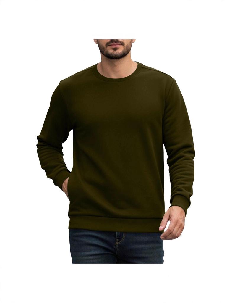 Herren Winter Schweres Plus Samt Rundhals Sweatshirt - Locker Lässig Sport Außenbekleidung