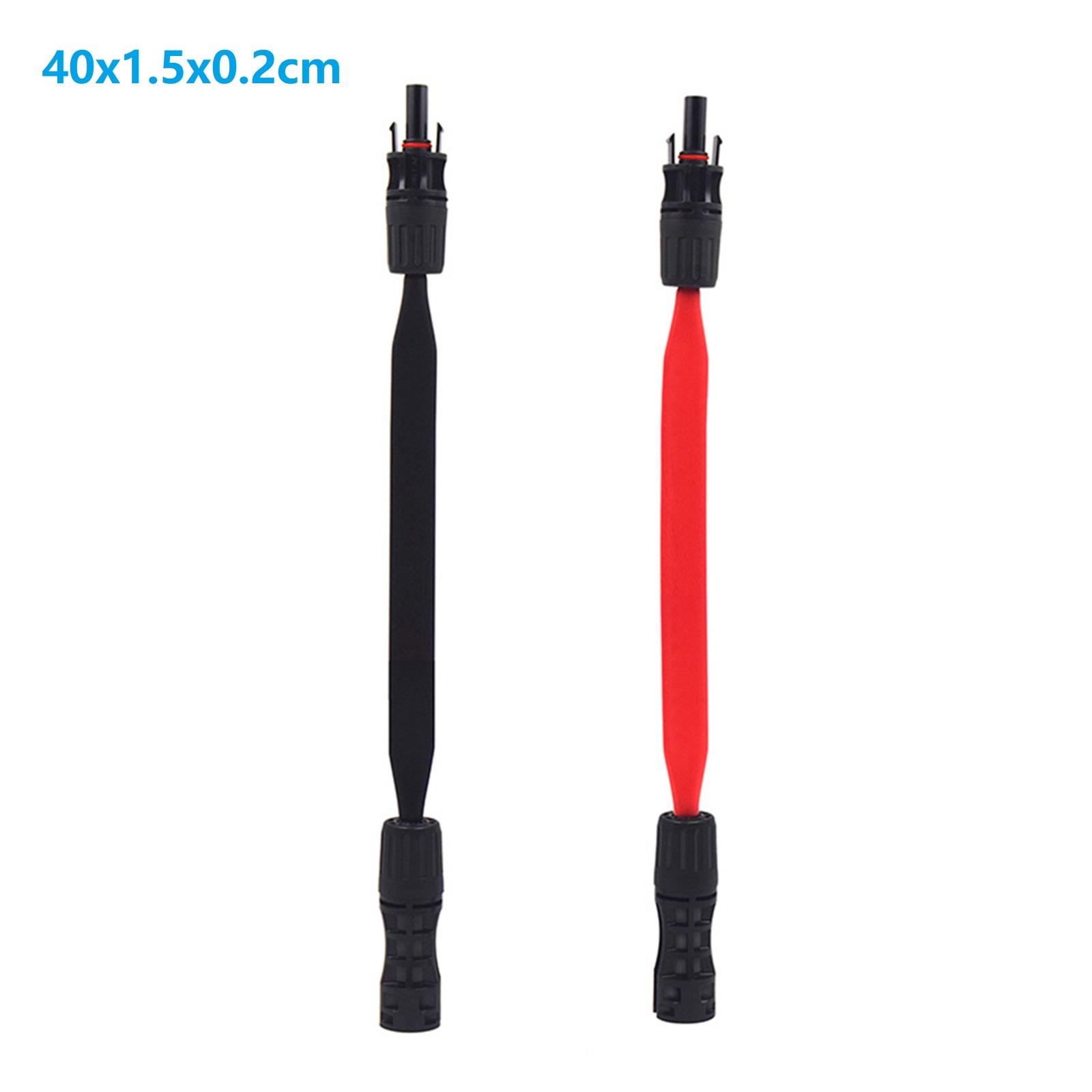 

1 пара совместимых солнечных кабелей створки, гибкая плоская втулка с вилкой и муфтой 40x1.5x0.2cm