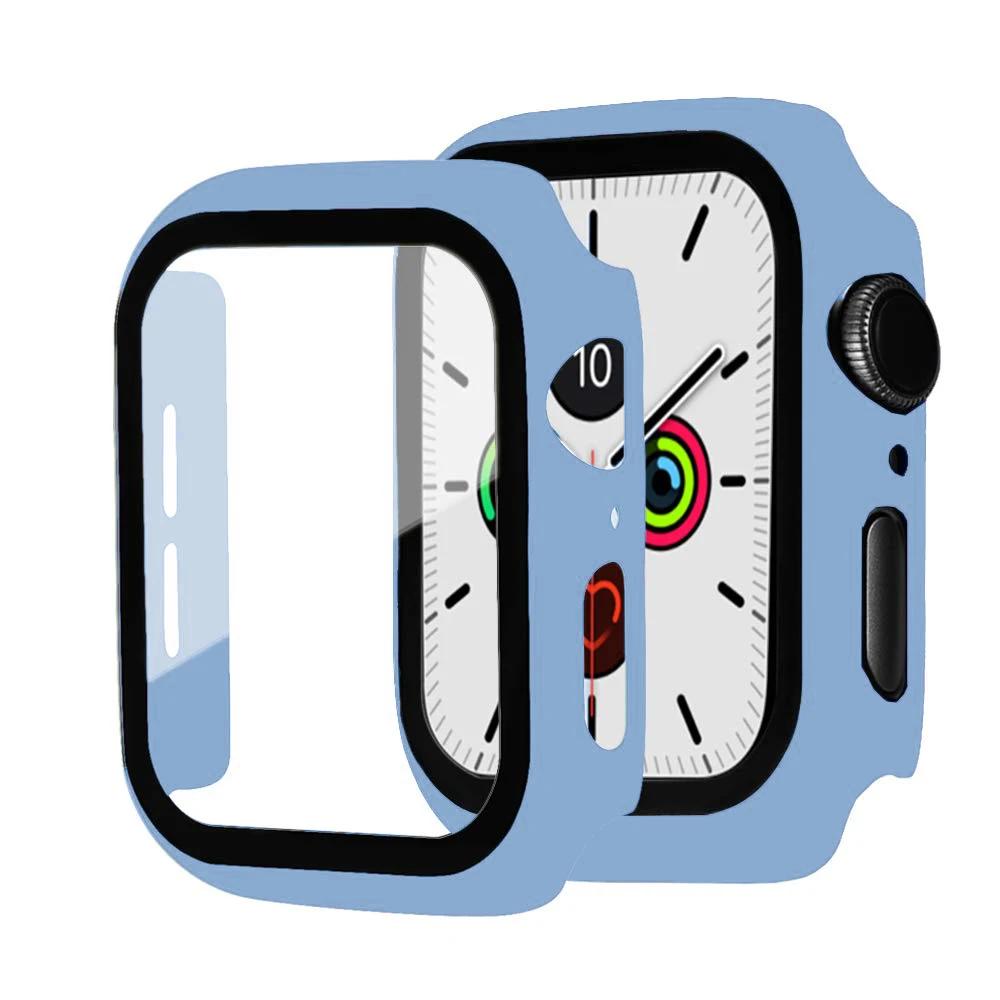 Tempered Glass+Case For Apple Watch Series 9 8 7 41mm 45mm 42mm PC Bumper Screen Protector Cover iWatch 6 5 4 Se 44mm 40mm Shell
