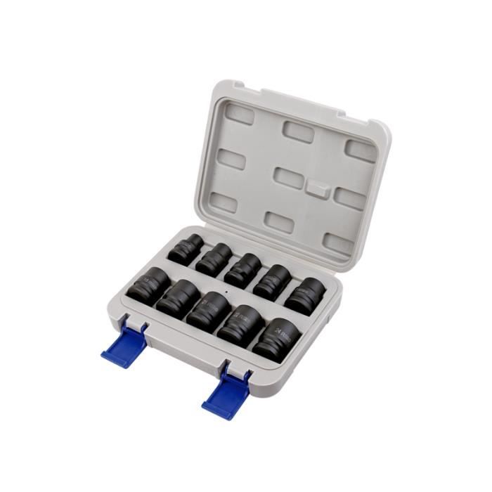 Coffret de douilles à chocs 1/2", 10 pièces 167-10-4 Irimo Noir