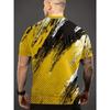Men Cool Contrast Color 3D Print T-shirts for Tie Dye Stretch Polyester Sportwear Short Sleeve Tops Summerwear