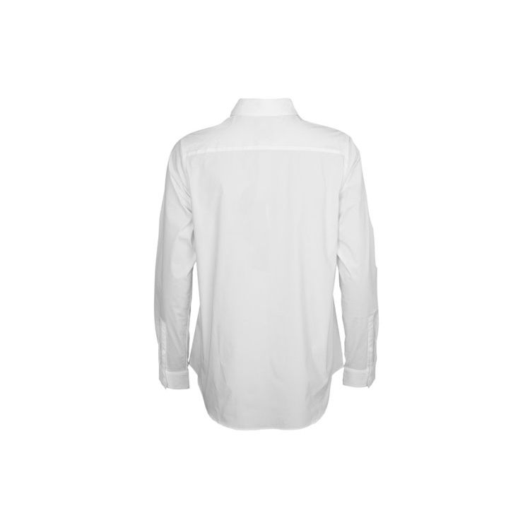 Y-3 FW21 Solid Color Zip Pocket Long Sleeve Shirt Women shirts White HB1696