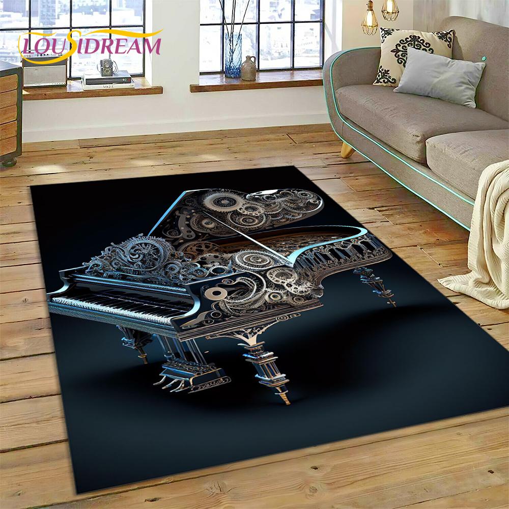 3D Dream Piano Key Music Instrument Cartoon Area Rug Duży, Dywan do Domu Salon Sofa Wycieraczka Dekoracja, Dziecięca Mata Antypoślizgowa Podłogowa