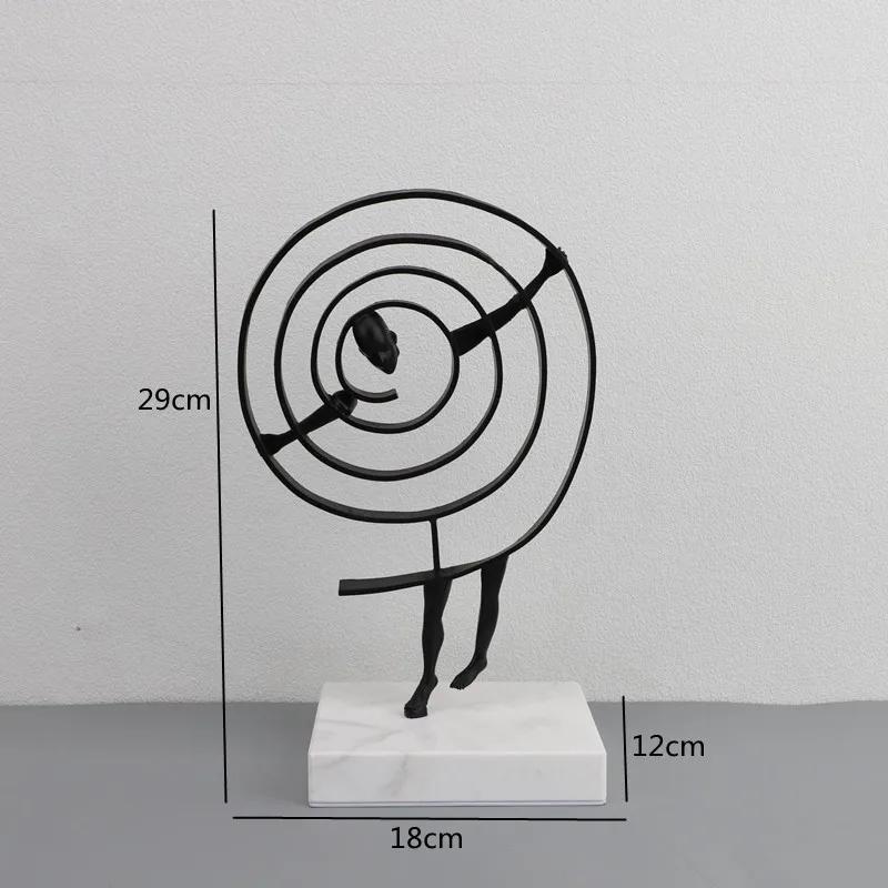 Creative Metal Abstract Human Sculpture Black Person Bedroom Study Ornament Living Room Decoration Art Home Decor Accessories