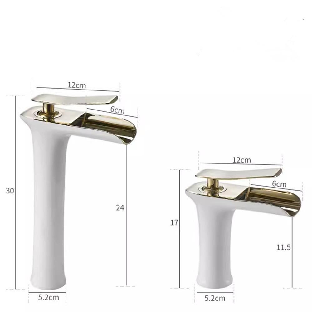 Antique Bathroom Faucet Gold Basin Faucets Brass Hot & Cold Bathroom Sink Faucet Deck Mounted Lavotory Faucet Mixer Water Tap