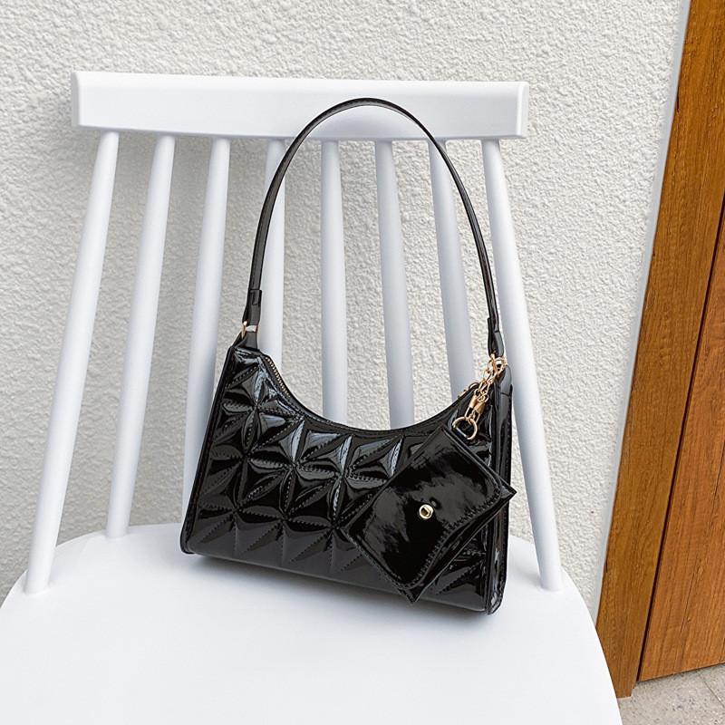 Trendy Summer 2023 Pu Shoulder Bag For Women Fashionable Handbag With Zipper чёрный