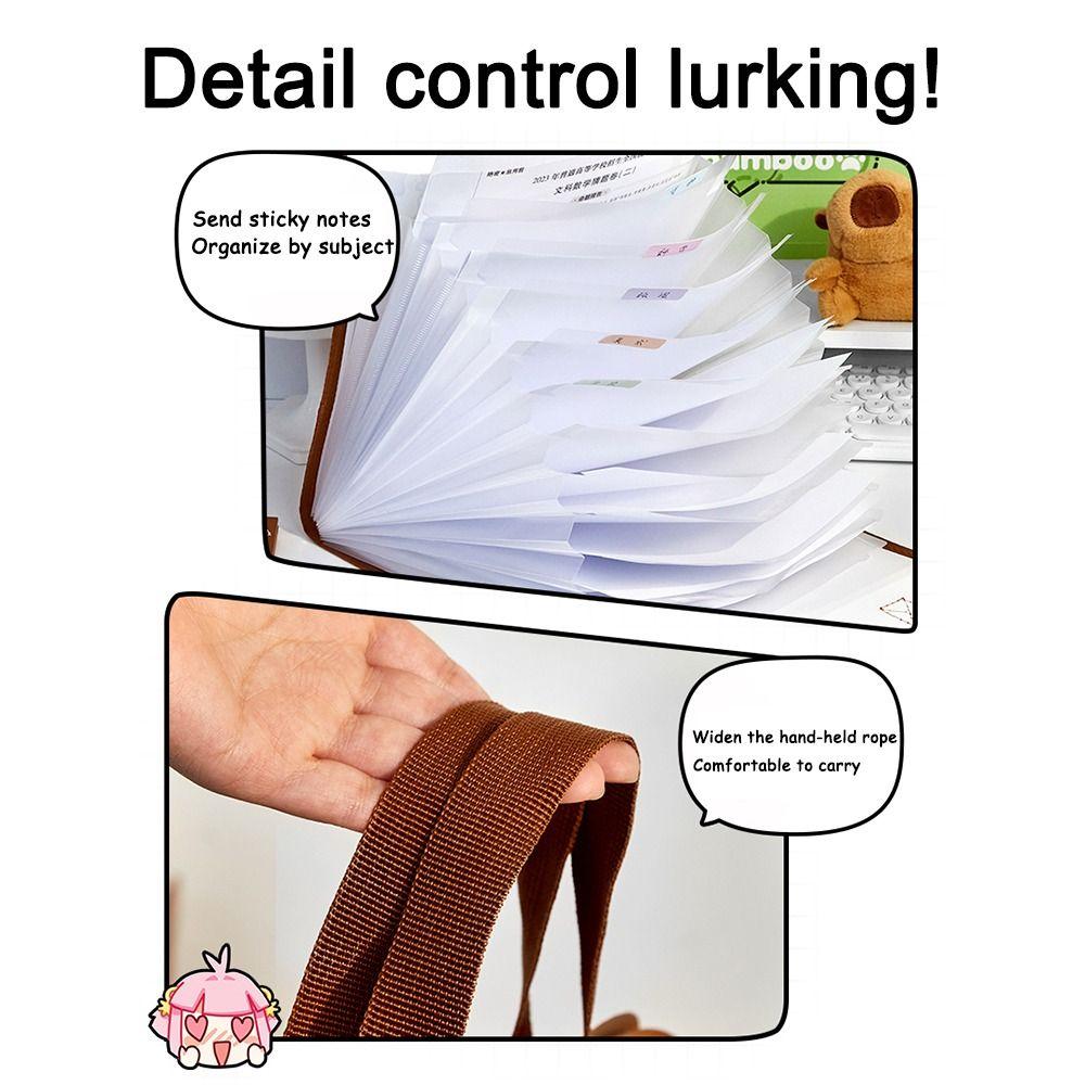 Tecknad Capybara A4 Dokumentmapp Stor Kapacitet 13-Lagers Expanderande Dragspelsorganisatör Vattentät Datasortering Förvaringsväska