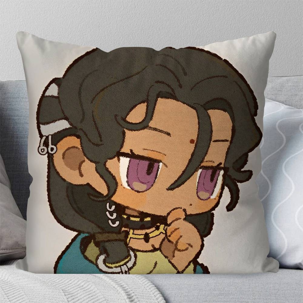 Black Dwarf Anime Reverse Pillow Case Fashion Square Pillowcase Bedroom Sofa Room Ins Decoration Leisure