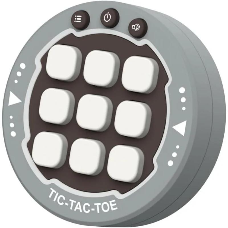 

Игра «Крестики-нолики», портативная игровая консоль-головоломка 3 в 1, портативные электронные игрушки «Крестики-нолики», настольные игры «Игрушки-фиджет» для детей темно-серого