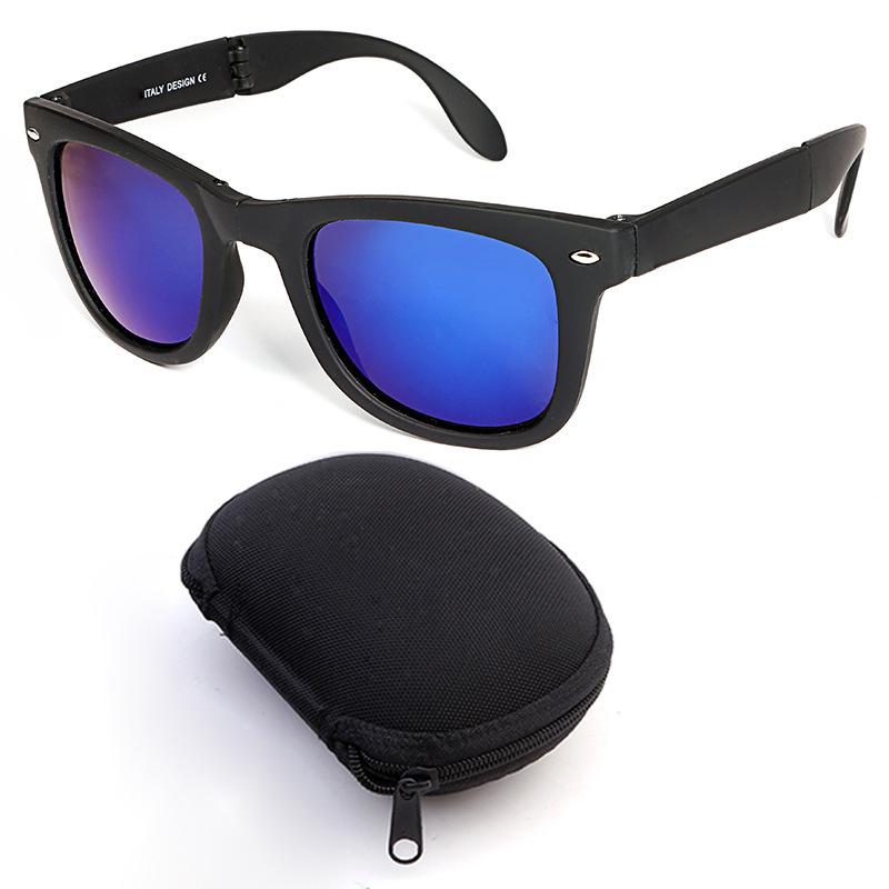 New Vintage Foldable Square Sunglasses Women Men Brand Designer Women'S Folding Fashion Portable Sun Glasses